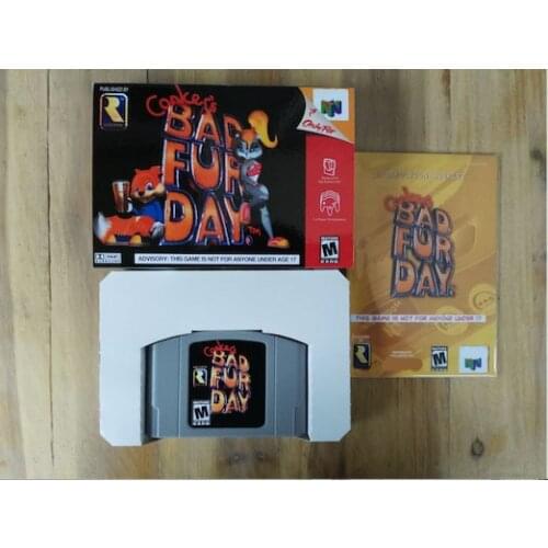 64 Bit Games ** Conkers Bad Fur Day ( USA Version!! box+manual+cartridge!! )