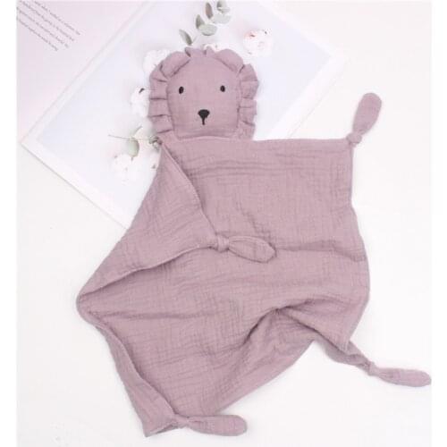 97BC Baby Soother Appease Towel Bib Soft Animal Lion Doll Teether Infants Comfort Sleeping Nursing Cuddling Blanket Toys