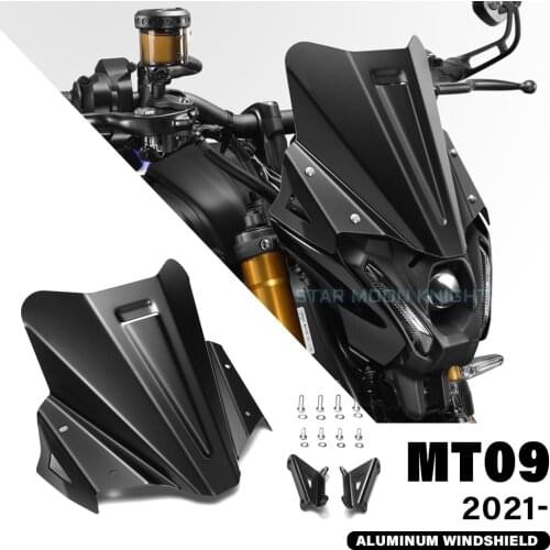 Motorcycle Accessories Aluminum Windscreen Windshield Wind Shield Screen Protector Fit For YAMAHA MT09 MT-09 MT 09 2021