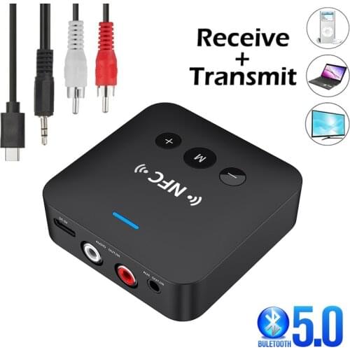 Bluetooth 5.0 Receiver Transmitter TF Card Stereo 3.5mm Jack AUX RCA Wireless Bluetooth Audio Adapter For TV Car kit Headphone