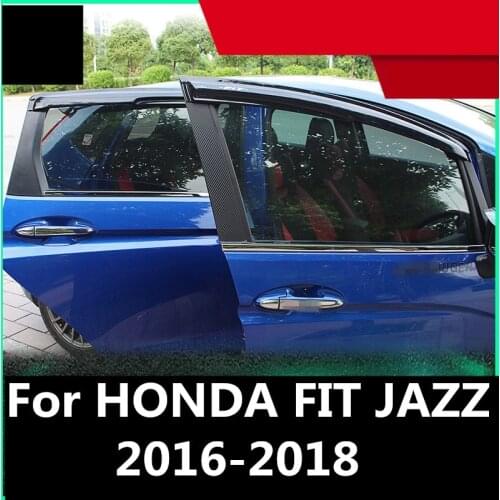 For HONDA FIT JAZZ 2016-2018 Chrome Car Window Sun Vent Visor Rain Guards Sun/ rain Shield Exterior decoration Auto Accessories