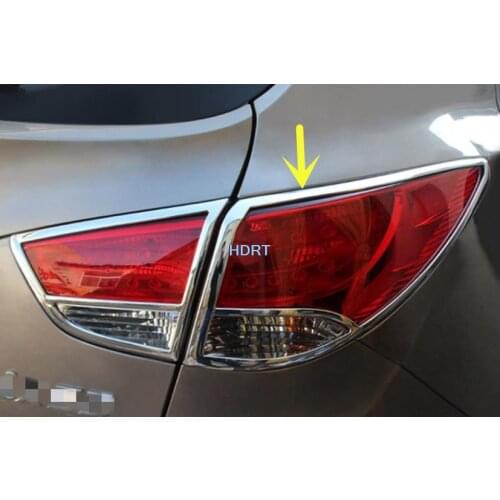 For Hyundai IX35 2018 2019 2020 High Quality ABS Chrome Rear Taillight Lamp Hood Decoration Cover Trims Accessories 4Pcs/Set