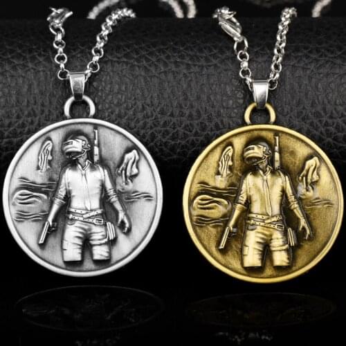 Dongsheng Game Jewelry Playerunknowns Battlegrounds PUBG invitational Necklace pendants keyring antique cosplay accessories