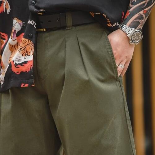 Maden Solid M52 Cargo Joggers Shorts Men Loose Work Cotton Bigger Green Tactical Short Pants Casual Overalls Man Clothing