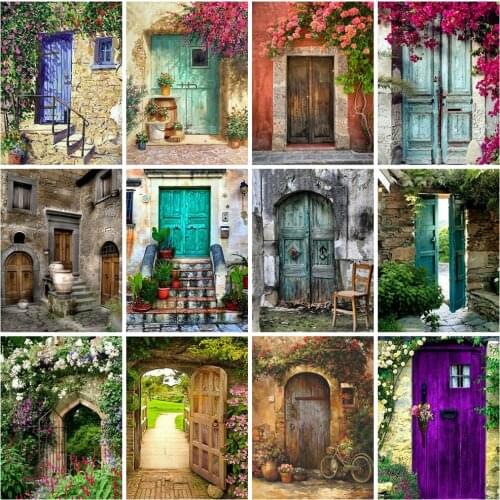 EverShine Diamond Embroidery House Diamond Painting Full Square Door Cross Stitch Rhinestones Art Bead Picture Kits Home Decor