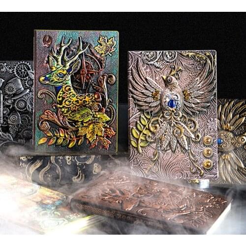 A5 Size European 3D Relief Personalized Notebook Delicate Leather Magic Book Notepad