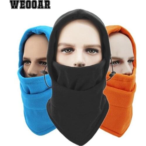 WEOOAR FLeece Ski Mask 2021 Winter Hats Beanie for Men Balaclava for Women Windproof Sports Hood Tactical Warm Headgear MZ198
