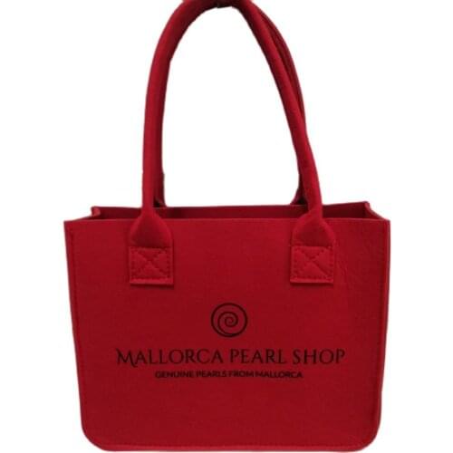 Hot Sale 100pcs/Lot Eco-Friendly Recyclable Ladies Felt Tote Felt Bag with Custom Logo School Women/Men File Wool Handbag