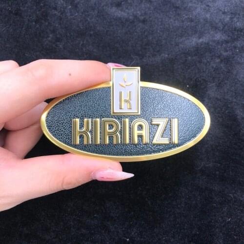Customized Aluminum Sign Logo 3M Bag Label Metal Logo Plate Adhesive Badge Shiny Chrome Handbag Logo Metal Plate