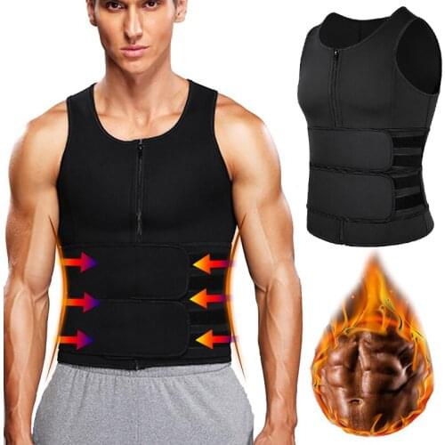 Men Body Shaper Sauna Vest Corset Top Waist Trainer Double Belt Sweat Shirt Abdomen Slimming Mens Shapewear Fat Burn Fitness Top