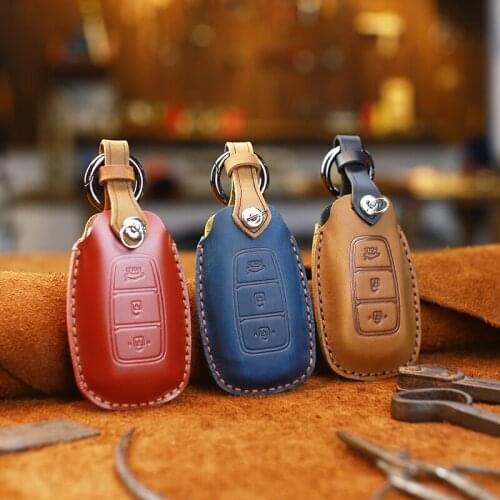 Easyant Leather Car Key Case For Hyundai IX25 Festa IX35 Car Leather Key Case Leather Buckle Remote Car Cover