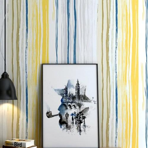 Colorful Graffiti Striped Wallpaper Kids Room Thin Stripe Wallpapers 3d Mural Waterproof Washable Wall Papers Home Decor GM024