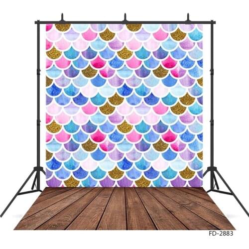 Colorful Fish Scales Photographic Backdrop Customized Background Photo Studio for Children Pincess Baby Party Photoshoot Props