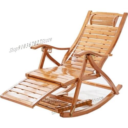Summer Folding Deck Chair Lazy Person Rocking Chair Balcony Home Nap Chair Elderly Easy Chair Sofa Back