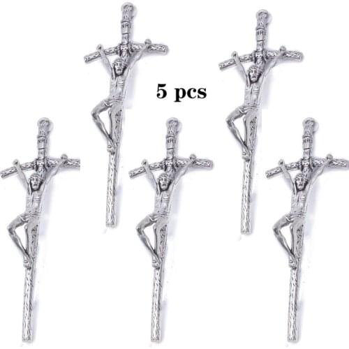5 pcs Church cross, Crucifix, alloy materials, home pendant decorations, Christian Catholic souvenirs free delivery