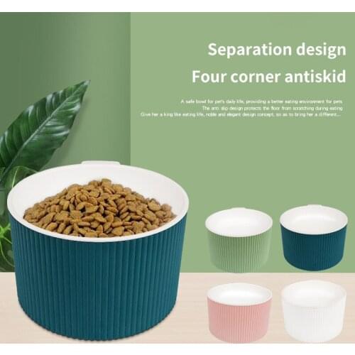 Pet Bowls Plastic Cat Bowl Pet Removable Bowl Set Cats Dogs Food Water Bowl Pet Cereal Dispenser Dog Accessories Pet Supplies