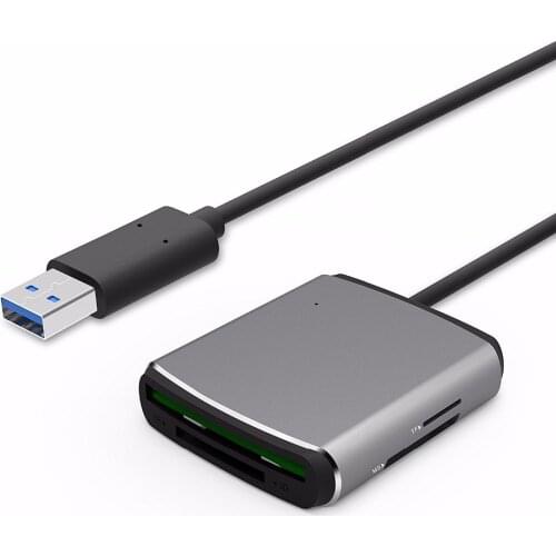 Moveski 17B USB 3.0 Multi Card Reader 4 in 1, OTG Card Reader with SD CF MS TF Connector for SD, Micro SD, SDXC, Micro SDHC