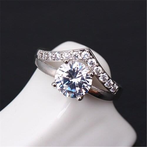Fashion Jewelry Ring Silver Color Ring Romantic CZ Diamant Wedding Rings for Women Engagement Luxury Party Jewelry Gifts