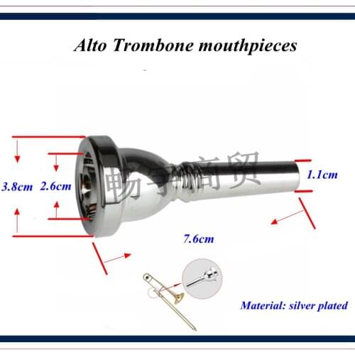 Alto Trombone mouthpieces slide trombone mouthpieces parts Material of copper silvering mouthpiece