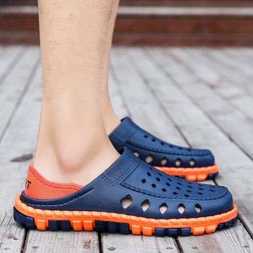 Hollow Out Antislip Mens Slippers Waterproof Wearproof Mens Beach Shoes Casual Walking Shoes Mens Shoes Outdoor Mens Sandals