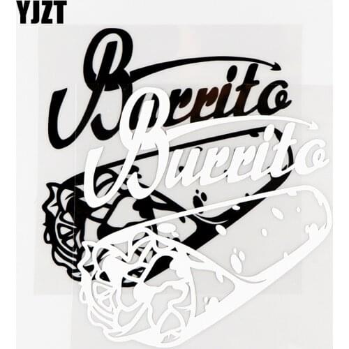 YJZT 13.5×13.9CM Vinyl Decals Mexican Burrito Delicious Food Funny Car Stickers Black / Silver 10A-0770