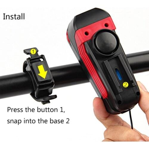 New Super Bright Bicycle Headlight USB Rechargeable Waterproof LED Bike Light Touch Switch Light With 5 Tones Alarm Bell Horn