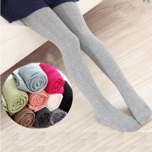 Autumn Winter Girls Tights Stockings Thicken Kids Warm Stockings Candy Color Cotton Slim Tights 2-10 Years