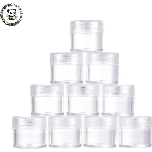 Pandahall 40pcs Bead Containers Jewelry Clear Plastic Box Beads Organizers Bottle Transparent For Beads Storage Column 3.4x3.3cm