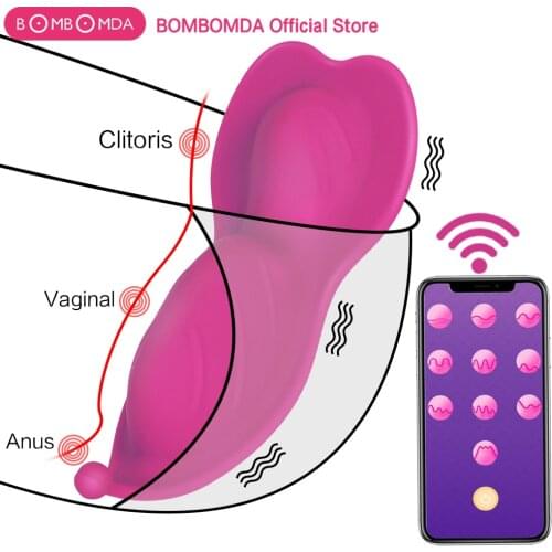 BOMBOMDA Clitoral Stimulator Portable Panty Vibrator APP Remote Control Invisible Vibrating Egg Sex Toys for Woman Wearable