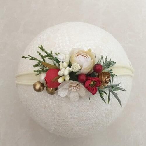 Chrismas Red White Flower Headband