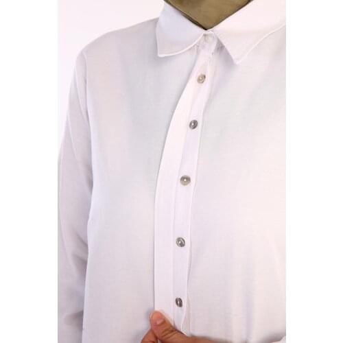 Hidden Button Shirt Tunic