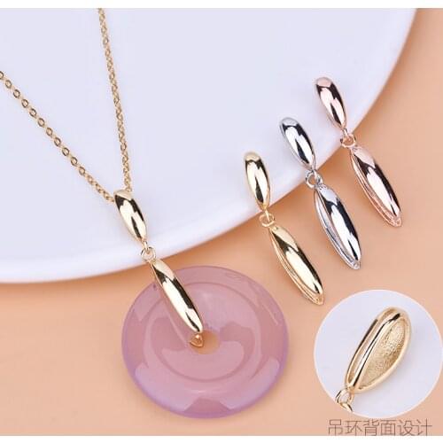S925 sterling silver simple wild basic inverted buckle pendant safety buckle jade jewelry diy accessories