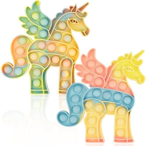 Lucky Unicorn Pop Fidget Toys Popite Antistress Toys For Children Kawaii Childrens Toys Giant Christmas Popits Gift New