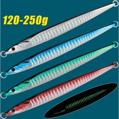 Seaboy 3pcs 120g/150g/ 180g /200g Metal Jigging Lure Luminous Fishing Lure Baits Slow Jig Fish Jigs Saltwater Fishing Tackle