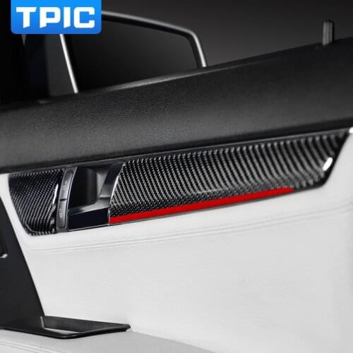 For Mercedes C Class W204 Interior Decoration Moulding Carbon Fiber Seat Adjust Button Decals Car Sticker Door Panel Trim Strips