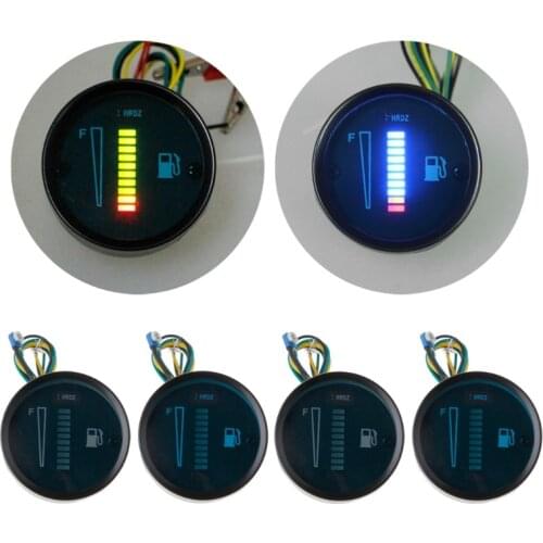 A0NE 2" 52mm Universal Car Motorcycle Fuel Level Meter Gauge 8 LED Light Display 12V