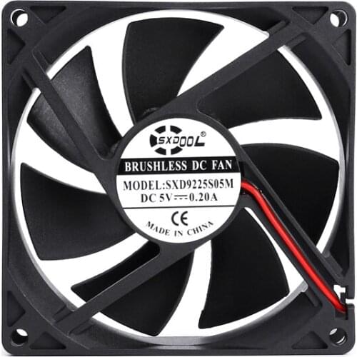 2PCS 5V 92mm cooling fan 92x92x25mm Sleeve Bearing 0.20A 2000RPM Brushless DC Cooler PC Computer Cooling Fan