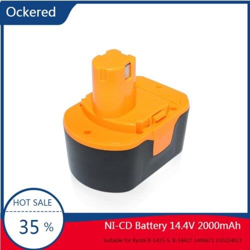 Ockered 14.4V 2000mah ABS Black and Yellow Spare Replacement Rechargeable Battery for Ryobi 1400671,130224011,B-1415-S,B-1442T