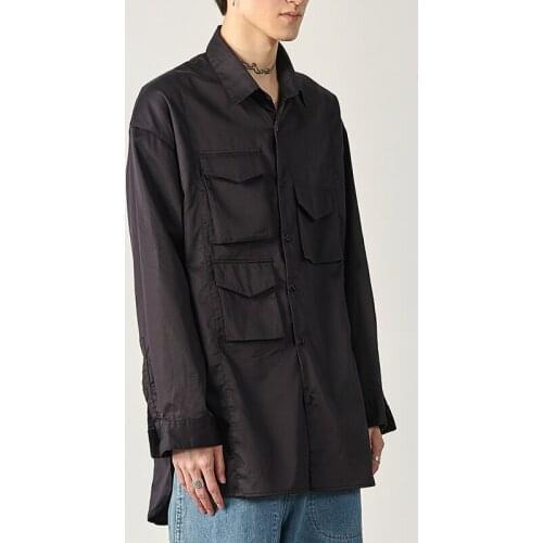 S-6XL 2021 New Men Womens clothing Show Original design Multi Pocket mercerized cotton loose Shirt Plus size costumes