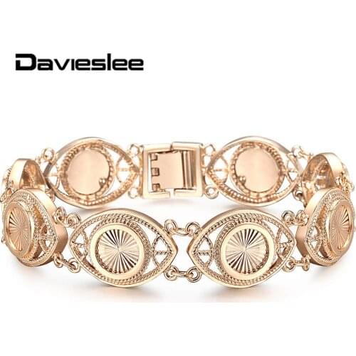 Womens Bracelets Wristband 585 Rose Gold Jewelry Gifts Cut Out Carved Flowers Vine Oval Bracelets Bangle for Women LCBM01