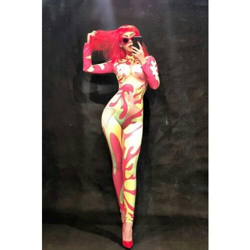 Women Sexy Blue Denim Nude Jumpsuit One Piece Sexy Costume Bodysuit Stage Show Dance Wear Singer Pole Dance Outift