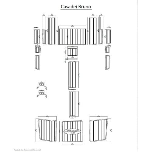 1989 Fiart 35 Fly Floor Swim Step Pad Boat EVA Teak Decking 1/4" 6mm