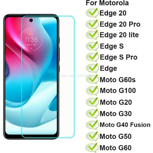 2-1PC Glass For Motorola Moto G60s G50 G40 Fusion G30 G20 G100 Screen Protector for Motorola Edge 20 Fusion Pro Lite S Pro Vidro
