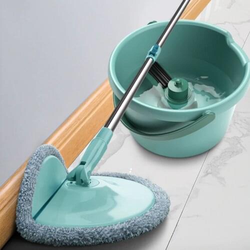 2 in1 Rotating Mop Rod Swabber Bendable Mop Microfiber with Automatic Cleaning Bucket Window Floor Cleaning Machine Dust Cleaner