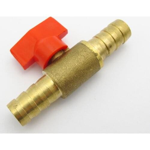 2 Way Union Brass Ball Valve Fitting Connector Adapter 10mm Hose Barb