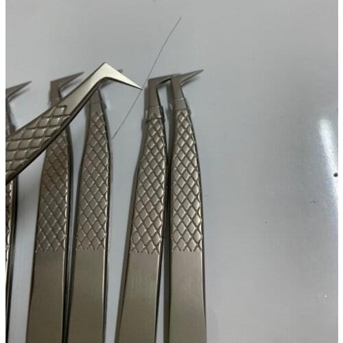 200pcs Eyelash Tweezers Excellent Closure Stainless Steel Lash Accessories Tweezers For 3D Volume Lash Extension hot