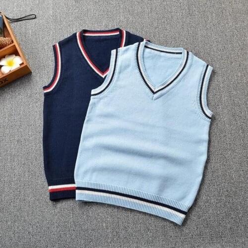 2020 School Jk Uniform Pullover Sweater Vest Sleeveless V-neck For Girls Boys Cosplay Halloween Winter Anime Vest Knitting Coat