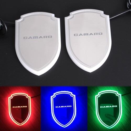 4x Camaro Shield RGB Music Rhythm LED Flash Light Atmosphere Lamp Decor for Chevrolet