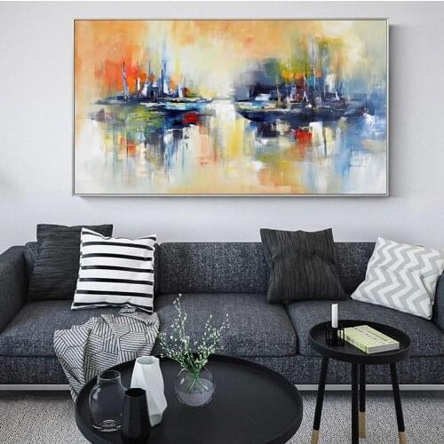 Abstract Landscape Oil Paintings Print On Canvas Modern Wall Pop Art Line Decorative Picture Watercolor Canvas Prints Home Decor