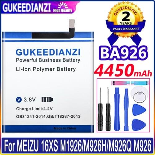 4450mAh GUKEEDIANZI BA926 Battery For MEIZU 16XS Battery M1926/M926H/M926Q M926 Series Mobile Phone